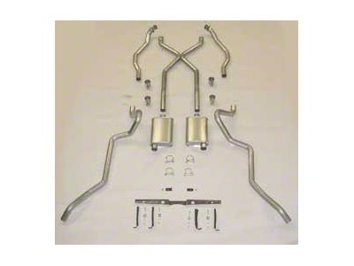 Manifold-Back Exhaust System with X-Pipe and Turbo Mufflers (55-57 Small Block V8 150 Hardtop, Sedan, 210 Hardtop, Sedan, Bel Air Hardtop, Sedan)