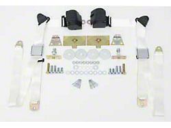 Chevy Shoulder Harness, Seat Belt Kit, 3-Point Retractable,White, 1955-1957