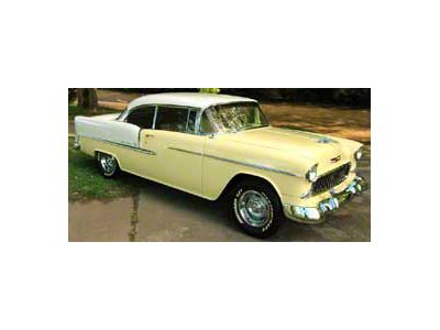 Chevy Side Glass Set, Date Coded, Tinted, 2-Door Hardtop, 1955-1957