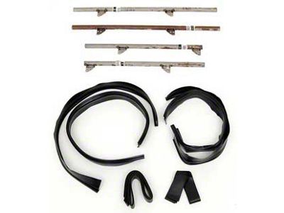 Chevy Side Glass Setting Kit, With Channels, 4-Door Sedan &Wagon, 1955-1957