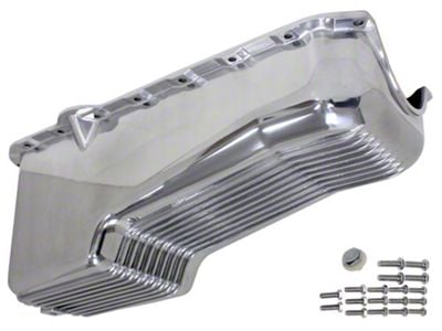 Aluminum Stock Capactiy Oil Pan; Retro Fin (80-85 Small Block V8 Blazer, C10, Jimmy, K10)