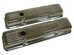 Chevy Small Block Chrome Valve Covers With 327 Logo, Tall, 1958-1986