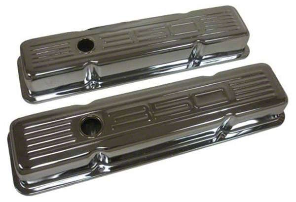 Ecklers Valve Covers,S/B,Chrome,350 Logo,Short,1958-1986