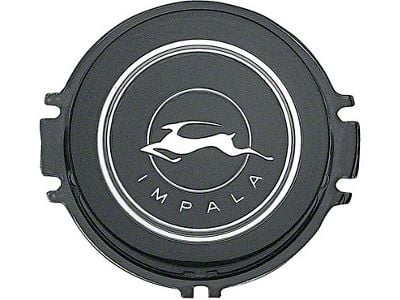 Steering Wheel Horn Cap with Impala Logo; Black (1964 Impala)