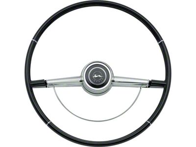 Steering Wheel with Horn Ring; Black; 16-Inch (1964 Impala)