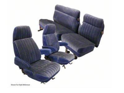 Chevy Suburban Seat Cover Set, Complete, Leather, With Vinyl Sides And Back, 1981-1991