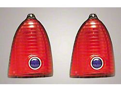 Chevy Taillight Lenses, With Blue Dots, 1955