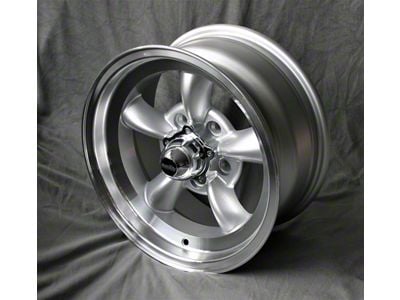 Torque Thrust Style Silver/Diamond Cut Wheel; 15x7; -5mm Offset (65-70 Biscayne, Brookwood, Caprice, Estate, Impala, Kingswood, Townsman)