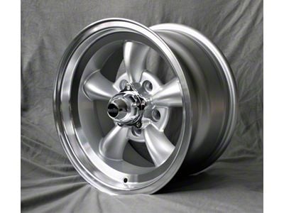 Torque Thrust Style Silver/Diamond Cut Wheel; 15x8; 0mm Offset (65-70 Biscayne, Brookwood, Caprice, Estate, Impala, Kingswood, Townsman)