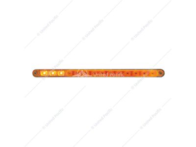 12-Inch 14-LED Sequential Light Bar with Bezel; Amber LED/Amber Lens (Universal; Some Adaptation May Be Required)