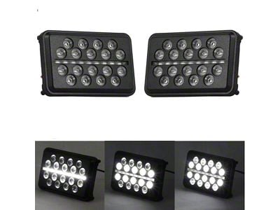 4x6 SLIM LINE Multi LED Projection Headlights; High Beam; Black Housing; Clear Lens (73-87 Blazer, C10, C15, Jimmy, K10, K15, K20)