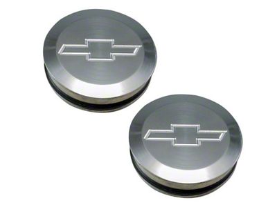 Chevy Truck Bedside Hole Cap, Bowtie, Polished Billet, Stepside, 1967-1987