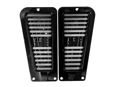 Billet Door Jamb Vents with Engraved Flag; Black Anodized (88-98 C1500, K1500; 92-98 C2500, C3500, K2500, K3500)