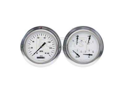 Classic Instruments Chevy Truck Classic Instruments White Hot Series Analog Gauge Kit, Five Inch, White Face With Black Pointers, 1954-1955