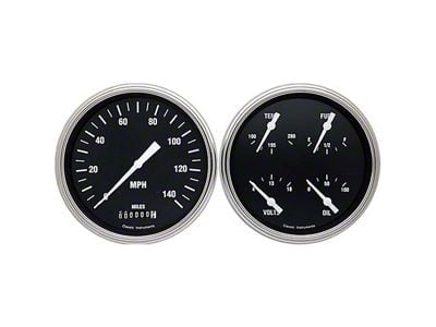 Classic Instruments Chevy Truck Classic Instruments Hot Rod Series Analog GaugeKit, Five Inch, Black Face With White Pointers, 1954-1955