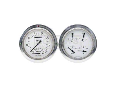 Classic Instruments Chevy Truck Classic Instruments White Hot Series SpeedTachular Analog Gauge Kit, Five Inch,White Face With Black Pointers, 1954-1955 First Series