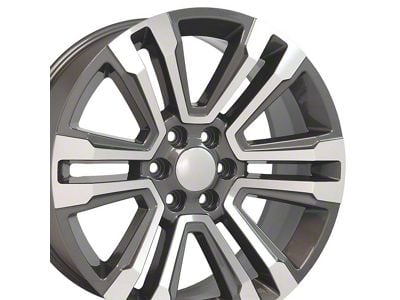 CV44 Gunmetal Machined 6-Lug Wheel; 22x9; 24mm Offset (88-99 C1500, K1500)