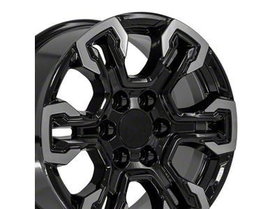 CV65 Gloss Black Machined 6-Lug Wheel; 18x8.5; 26mm Offset (88-99 C1500, K1500)