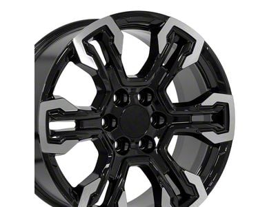 CV65 Gloss Black Machined 6-Lug Wheel; 20x9; 26mm Offset (88-99 C1500, K1500)