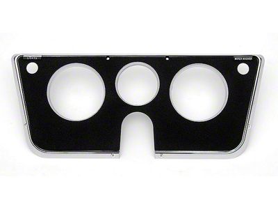 Chevy Truck Dash Bezel, 3-Hole, With Chrome Edges, Black, 1969-1972