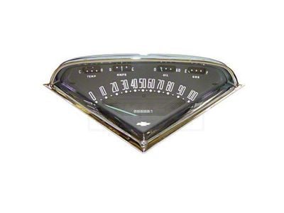 Chevy Truck Dash Gauge Cluster, With Mechanical Temperature Gauge, 1955-1959 2nd Design