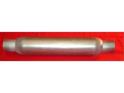 Flowpack Aluminized 18-Inch Straight Muffler; 2-1/2-Inch Inlet/Outlet (Universal; Some Adaptation May Be Required)