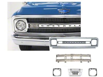 Chevy Truck Grille Kit, Show Quality, Chrom Insert,1969-1970