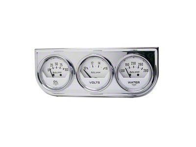 Auto Meter Auto Gage Series Gauge Console; Oil Pressure/Volts/Water Temp