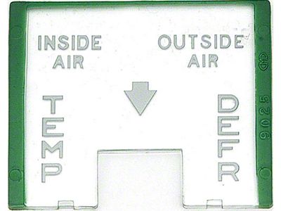 Chevy Truck Heater Control Temperature Face Lens, 1955-1959