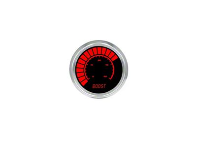 LED Digital Boost Gauge with Chrome Bezel; 2-1/16-Inch; Red; 0-60 PSI (Universal; Some Adaptation May Be Required)