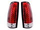 LED Tail Lights; Chrome Housing; Red/Clear Lens (88-98 C1500, C2500, C3500, K1500, K2500, K3500)