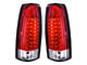 LED Tail Lights; Chrome Housing; Red/Clear Lens (88-98 C1500, C2500, C3500, K1500, K2500, K3500)