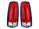 LED Tail Lights; Chrome Housing; Red/Clear Lens (88-98 C1500, C2500, C3500, K1500, K2500, K3500)