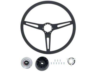 OE Style Comfort Grip Steering Wheel; Black and Black (67-72 Blazer, C10, C20, Jimmy, K10, K20, Suburban)