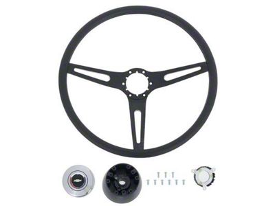 OE Style Comfort Grip Steering Wheel; Black and Black (73-86 C10, K10, K20)