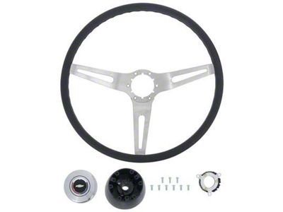 OE Style Comfort Grip Steering Wheel; Silver and Black (67-72 Blazer, C10, C20, Jimmy, K10, K20, Suburban)