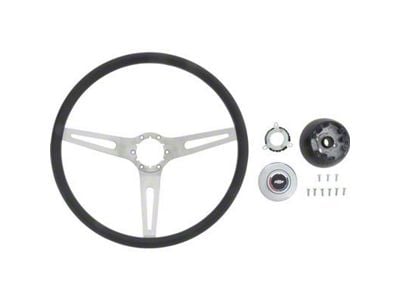 OE Style Comfort Grip Steering Wheel; Silver and Black (73-86 C10, K10, K20)