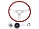 OE Style Comfort Grip Steering Wheel; Silver and Red (73-86 C10, K10, K20)