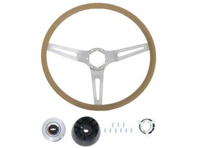 OE Style Comfort Grip Steering Wheel; Silver and Saddle (67-72 Blazer, C10, C20, Jimmy, K10, K20, Suburban)