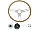 OE Style Comfort Grip Steering Wheel; Silver and Saddle (67-72 Blazer, C10, C20, Jimmy, K10, K20, Suburban)