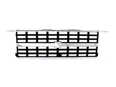 OE Style Premium Grille with Emblem Mount; Chrome/Dark Gray (89-91 Blazer w/ Dual Headlights)