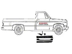 Chevy Truck Rocker Panel Repair Kit, Right, 1973-1987