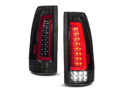 Sequential LED Tail Lights; Black Housing; Smoked Lens (88-00 C1500, C2500, C3500, K1500, K2500, K3500)