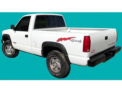 Sport 4x4 Bed/Tailgate Decals; Charcoal/Red (1992 K1500)