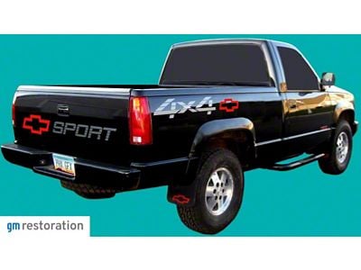 Sport 4x4 Bed/Tailgate Decals; Red/Black (89-91 K1500)