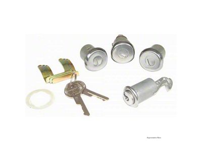 ChevyII-Nova Lock Set, Glovebox, Trunk, Door, With Replacement Style Keys, 1962-1966