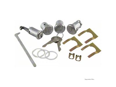 ChevyII-Nova Lock Set, Glovebox, Trunk, Door, With Replacement Style Keys, 1967