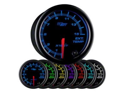 1500-Degree Exhaust Gas Temperature Gauge; Black 7 Color (Universal; Some Adaptation May Be Required)