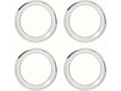 15x7 Rally Wheel Trim Ring Set with 2-5/8-Inch Deep Step Lip; Stainless Steel (65-81 Chevelle, Malibu)