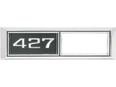 Front Side Marker Bezels with 427 Logo; Chrome with Black Background (1968 Chevelle)